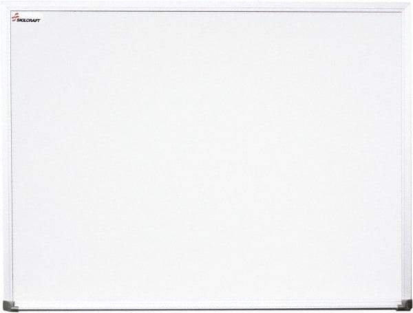 Ability One - 2" High x 53" Wide Porcelain on Steel Magnetic Marker Board with Wood Frame - Porcelain, 77" Deep - Best Tool & Supply