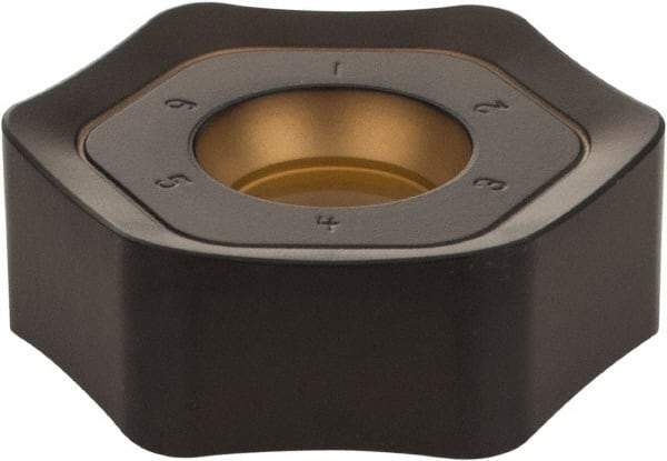 Kennametal - HNPJ759 Grade KCPK30 Carbide Milling Insert - TiN/TiCN/Al2O3 Finish, 0.2887" Thick, 7/8" Inscribed Circle, 3.5mm Corner Radius - Best Tool & Supply