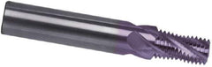 Guhring - 1/16-27 NPTF, 0.213" Cutting Diam, 3 Flute, Solid Carbide Helical Flute Thread Mill - Internal Thread, 0.39" LOC, 2-1/4" OAL - Best Tool & Supply