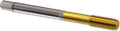 Guhring - M14x1.50 Metric Fine 6HX D10/D11 Thread Limit Modified Bottoming Thread Forming Tap - Cobalt, TiN Finish, 100mm OAL, Series 927 - Best Tool & Supply