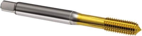 Guhring - M6x1.00 Metric 6HX D8/D9 Thread Limit Bottoming Thread Forming Tap - Cobalt, TiN Finish, 80mm OAL, Series 919 - Best Tool & Supply