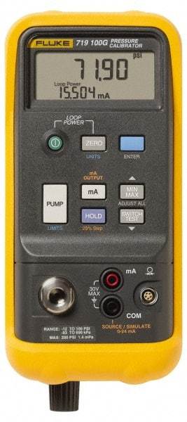 Fluke - 100 psi, Pressure Test Gauge and Calibrator - 0.01 psi, 1mbar Resolution - Best Tool & Supply