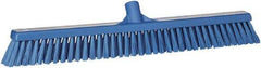 Vikan - 24" Combo Duty Polyester Push Broom - 2" Bristle Length, Plastic Block, European Threaded Handle Connection - Best Tool & Supply