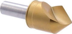 M.A. Ford - 1" Head Diam, 1/2" Shank Diam, 1 Flute 82° High Speed Steel Countersink - TiN Finish, 2-3/4" OAL - Best Tool & Supply