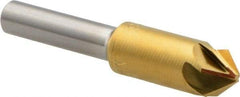 M.A. Ford - 3/8" Head Diam, 1/4" Shank Diam, 6 Flute 82° High Speed Steel Countersink - TiN Finish, 2" OAL - Best Tool & Supply