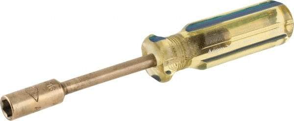 Ampco - 5/16" Solid Shaft Nonsparking Nutdriver - Ergonomic Handle, 6-7/8" OAL - Best Tool & Supply