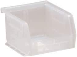 Quantum Storage - 8 Lb. Load Capacity, 5" Deep, Clear Polypropylene Hopper Stacking Bin - 3" High x 4-1/8" Wide x 5" Long - Best Tool & Supply