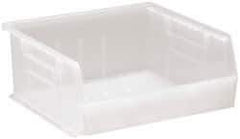 Quantum Storage - 50 Lb. Load Capacity, 10-7/8" Deep, Clear Polypropylene Hopper Stacking Bin - 5" High x 11" Wide x 10-7/8" Long - Best Tool & Supply