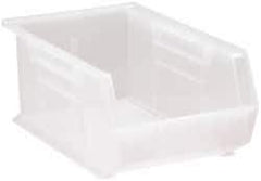 Quantum Storage - 60 Lb. Load Capacity, 13-5/8" Deep, Clear Polypropylene Hopper Stacking Bin - 6" High x 8-1/4" Wide x 13-5/8" Long - Best Tool & Supply