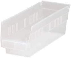 Quantum Storage - 30 Lb. Load Capacity, 11-5/8" Deep, Clear Polypropylene Hopper Shelf Bin - 4" High x 4-1/8" Wide x 11-5/8" Long - Best Tool & Supply