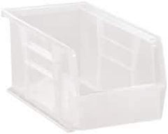 Quantum Storage - 30 Lb. Load Capacity, 10-7/8" Deep, Clear Polypropylene Hopper Stacking Bin - 5" High x 5-1/2" Wide x 10-7/8" Long - Best Tool & Supply