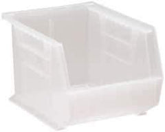 Quantum Storage - 50 Lb. Load Capacity, 10-3/4" Deep, Clear Polypropylene Hopper Stacking Bin - 7" High x 8-1/4" Wide x 10-3/4" Long - Best Tool & Supply