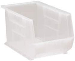 Quantum Storage - 60 Lb. Load Capacity, 13-5/8" Deep, Clear Polypropylene Hopper Stacking Bin - 8" High x 8-1/4" Wide x 13-5/8" Long - Best Tool & Supply