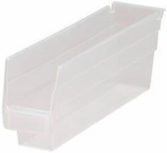 Quantum Storage - 30 Lb. Load Capacity, 11-5/8" Deep, Clear Polypropylene Hopper Shelf Bin - 4" High x 2-3/4" Wide x 11-5/8" Long - Best Tool & Supply