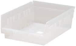 Quantum Storage - 30 Lb. Load Capacity, 11-5/8" Deep, Clear Polypropylene Hopper Shelf Bin - 4" High x 8-3/8" Wide x 11-5/8" Long - Best Tool & Supply