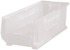 Quantum Storage - 125 Lb. Load Capacity, 23-7/8" Deep, Clear Polypropylene Hopper Stacking Bin - 7" High x 8-1/4" Wide x 23-7/8" Long - Best Tool & Supply