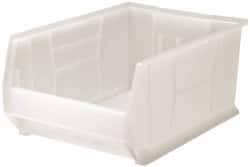 Quantum Storage - 125 Lb. Load Capacity, 23-7/8" Deep, Clear Polypropylene Hopper Stacking Bin - 11" High x 16-1/2" Wide x 23-7/8" Long - Best Tool & Supply