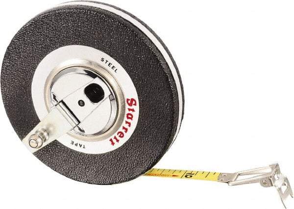 Starrett - 50' x 3/8" Yellow Blade Tape Measure - 1/8" Graduation, L1 Graduation Style, Black Case - Best Tool & Supply