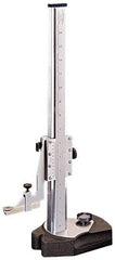 Starrett - 0 to 24 Inch Measurement, 0.001 Inch Graduation, Vernier Height Gage - Satin Chrome Finish, 7-1/2 Inch Long x 4-1/2 Inch Wide - Best Tool & Supply