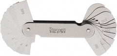 Starrett - 1 (20 Leaves) Piece, 0.02 to 0.4 Inch Radius, Radius Gage Set - Best Tool & Supply