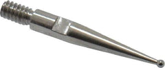 Starrett - 0.8mm Ball Diam, Carbide, Ball Test Indicator Contact Point - 5/8" Contact Point Length, Use with Starrett 811 & 811M Dial Test Indicators - Best Tool & Supply