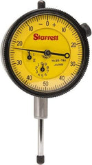 Starrett - 25mm Range, 0-50-0 Dial Reading, 0.01mm Graduation Dial Drop Indicator - 2-1/4" Dial, 1mm Range per Revolution - Best Tool & Supply