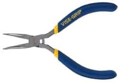 Irwin - 5" Long, 1-1/4" Jaw Length Smooth Jaw, Bent Nose Plier - Dipped Vinyl Handle - Best Tool & Supply