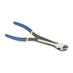 Irwin - 11" OAL, 1" Jaw Length x 1-1/8" Jaw Width, Long Nose Side Cutting Pliers - Serrated Jaw, Dipped Vinyl Handles, Diagonal Grip - Best Tool & Supply