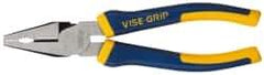 Irwin - 8" OAL, 1-3/8" Jaw Length x 1-1/4" Jaw Width, Combination Pliers - Combination Jaw, ProTouch Handles - Best Tool & Supply