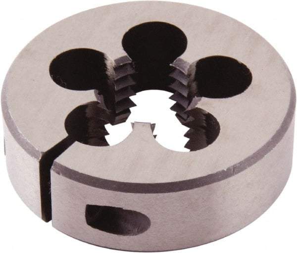 Regal Cutting Tools - M12x1.75 Metric Coarse Thread, High Speed Steel Round Die - 1/2" Thick, Right Hand Thread, Adjustable - Exact Industrial Supply