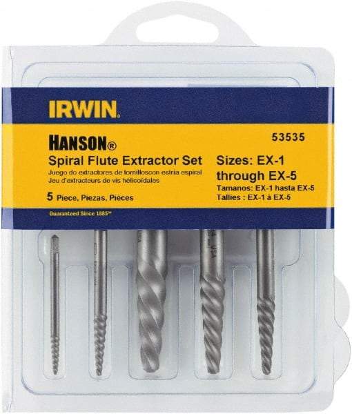 Irwin - Bolt Extractor Sets - MP #1,2,3,4,5 5PC SCREW EXTRACTOR SET - Best Tool & Supply