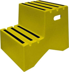 Diversified Plastics - 19-1/2" High x 18-1/8" Wide x 24-1/2" Deep, Yellow Step Stool - 500 Lb Capacity - Best Tool & Supply