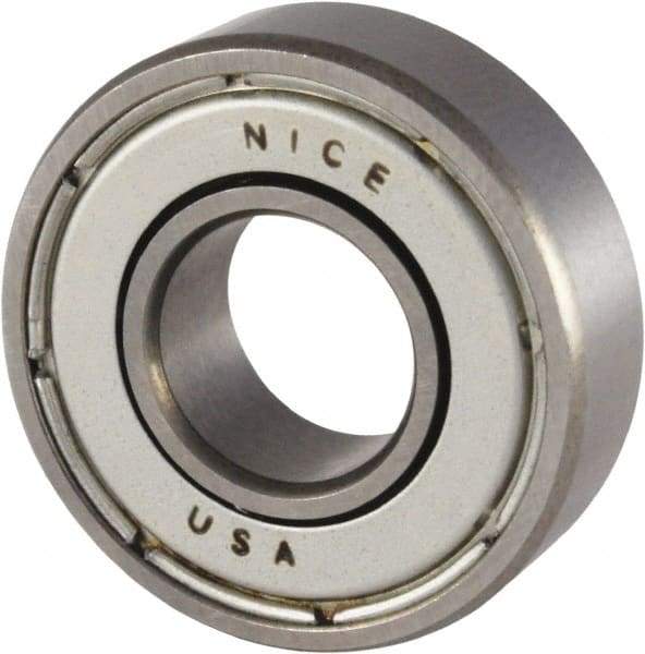 Nice - 3/8" Bore Diam, 29/32" OD, Double Shield Precision Ground Radial Ball Bearing - 5/16" Wide, 1 Row, Round Bore, 300 Lb Static Capacity, 698 Lb Dynamic Capacity - Best Tool & Supply