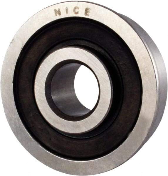 Nice - 5/16" Bore Diam, 7/8" OD, Double Seal Semi Ground Extra Light Radial Ball Bearing - 11/32" Wide, With Flange, 1 Row, Round Bore, 255 Lb Static Capacity, 325 Lb Dynamic Capacity - Best Tool & Supply