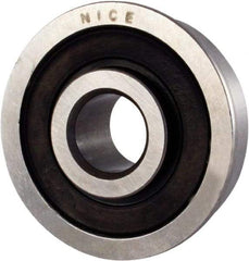 Nice - 3/8" Bore Diam, 7/8" OD, Double Seal Semi Ground Extra Light Radial Ball Bearing - 11/32" Wide, With Flange, 1 Row, Round Bore, 255 Lb Static Capacity, 325 Lb Dynamic Capacity - Best Tool & Supply