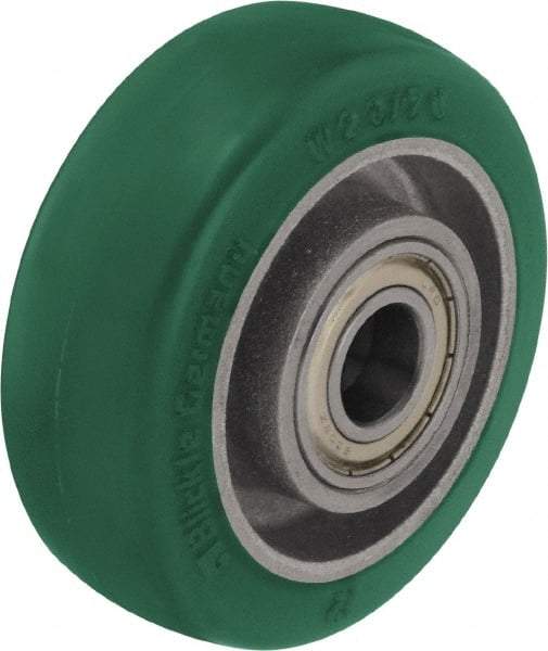 Blickle - 5 Inch Diameter x 1-37/64 Inch Wide, Polyurethane-Elastomer Blickle Softhane Caster Wheel - 770 Lb. Capacity, 19/32 Inch Axle Diameter, Ball Bearing - Best Tool & Supply