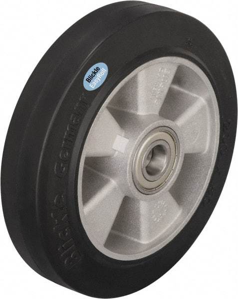 Blickle - 6-1/2 Inch Diameter x 1-31/32 Inch Wide, Solid Rubber Caster Wheel - 880 Lb. Capacity, 25/32 Inch Axle Diameter, Ball Bearing - Best Tool & Supply