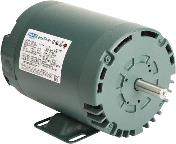 Leeson - 1 Max hp, 1,800 Max RPM, Premium Efficient Electric AC DC Motor - 230/460 V Input, Three Phase, 56C Frame, 5/8" Shaft Diam, C-Face Mount, ODP Enclosure - Best Tool & Supply