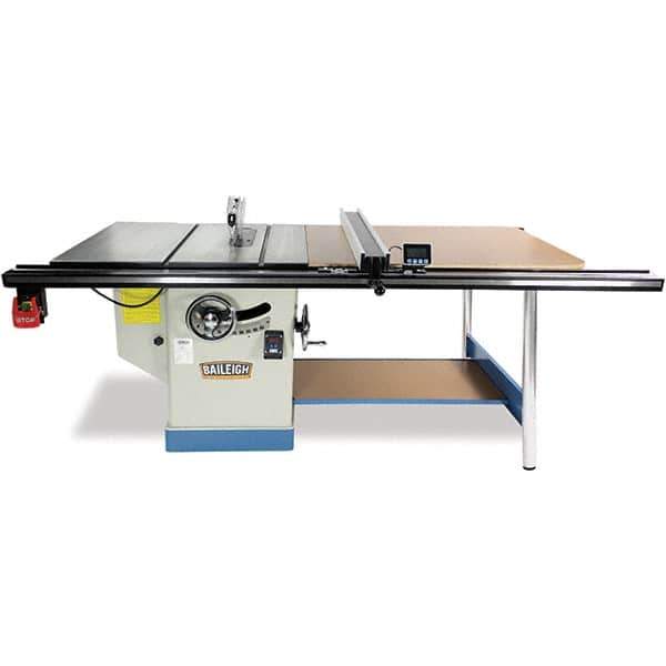 Baileigh - 12" Blade Diam, 1" Arbor Diam, 1 Phase Table Saw - 5 hp, 37" High, 220 Volt, 4" Cutting Depth - Best Tool & Supply