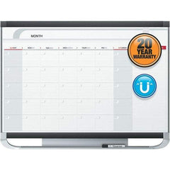 Quartet - 24" High x 36" Wide Magnetic Dry Erase Calendar - Fiberboard/Plastic Frame, Includes Dry-Erase Marker & Mounting Kit - Best Tool & Supply