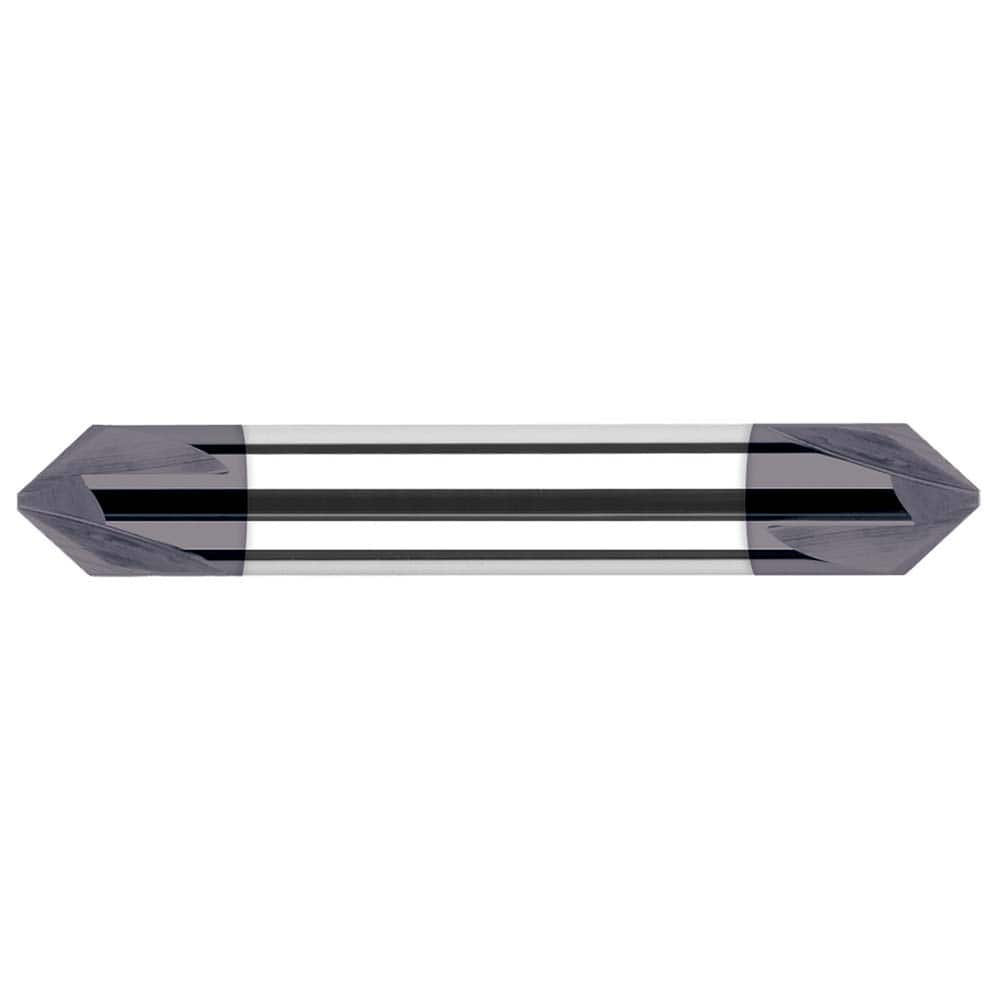 Harvey Tool - 3/8" Diam 40°/140° 3-Flute Double End Solid Carbide Chamfer Mill - Exact Industrial Supply