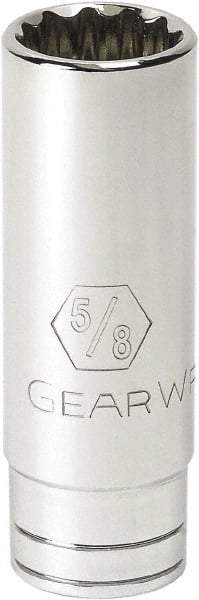 GearWrench - 9/16", 3/8" Drive, Deep Hand Socket - 6 Points, 2-1/2" OAL, Alloy Steel, Full Polish Finish - Best Tool & Supply