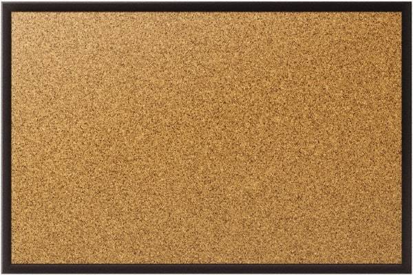 Quartet - 72" Wide x 48" High Open Cork Bulletin Board - Natural (Color) - Best Tool & Supply