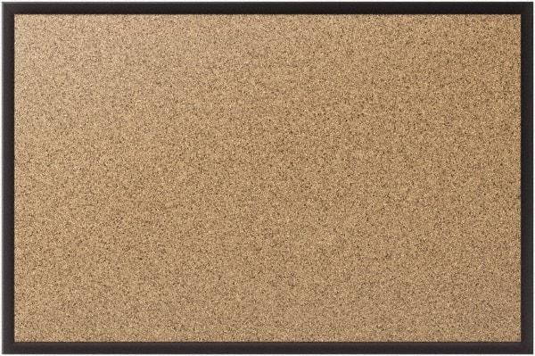 Quartet - 48" Wide x 36" High Open Cork Bulletin Board - Natural (Color) - Best Tool & Supply