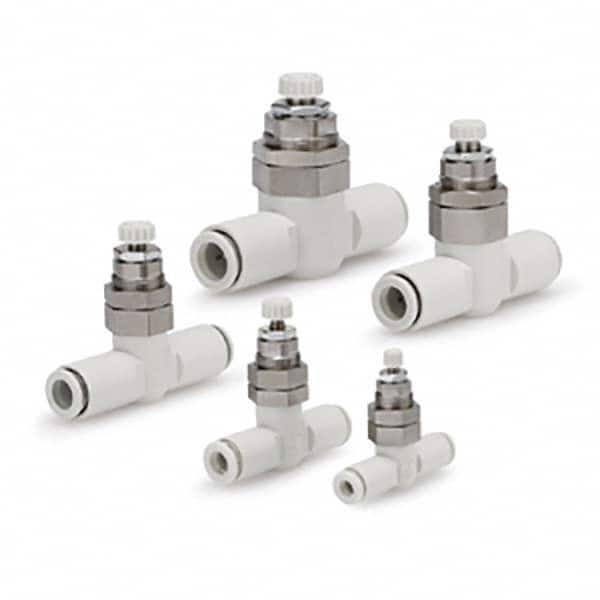 SMC PNEUMATICS - Speed & Flow Control Valves Valve Type: Flow Control Offset Inline Tube Outside Diameter (Inch): 3/8 - Best Tool & Supply