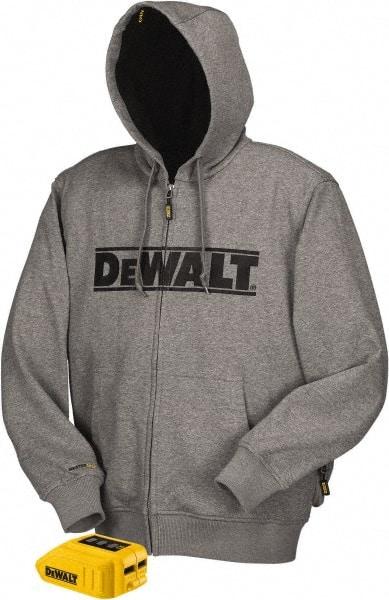 DeWALT - Size M Heated & Cold Weather Jacket - Gray, Polyester, Zipper Closure - Best Tool & Supply