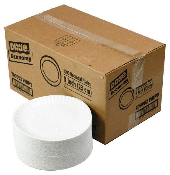 Dixie - Dixie Uncoated Paper Plates, 9" - White - Best Tool & Supply