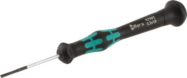 Wera - 1.8mm Blade Width, 137mm OAL, Precision Slotted Screwdriver - Best Tool & Supply