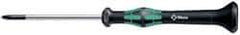 Wera - #1, 6-1/8" OAL, Standard Phillips Screwdriver - 2-3/8" Blade Length, Round Shank, Ergonomic Handle - Best Tool & Supply