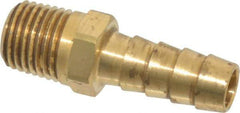 Parker - 1/4 NPT Thread Hose Barb x Male NPT Connector - 3/8" ID Hose x 0.415" OD Hose, Lead Free Brass - Best Tool & Supply